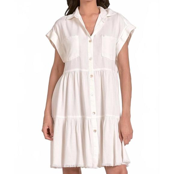 ELAN Dresses & Skirts - NEW ELAN tiered mini dress in white